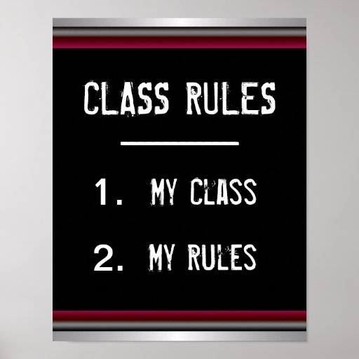 Funny Class Rules Poster