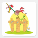 funny cock a doodle doo rostering crowing stickers