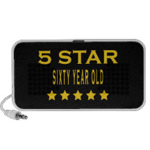 Funny Cool 60th Birthdays Five Star Sixty Year Old Portable Speakers