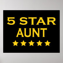 Funny Cool Aunts : Five Star Aunt Print