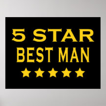 Funny Cool Best Men : Five Star Best Man Poster