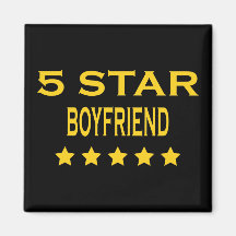 Funny Cool Boyfriends : Five Star Boyfriend Fridge Magnet