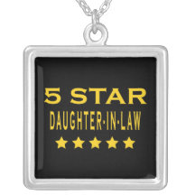 Funny Cool Gifts : Five Star Daughter in Law Personalized Necklace