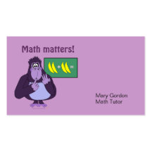 Funny Counting Gorilla Math Custom Business Cards