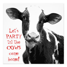 Funny Cow Bachelorette Party or Girl's Night Out Invitations