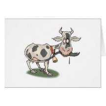 funny cow biting tail cards