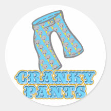 Funny Cranky Pants Design Sticker