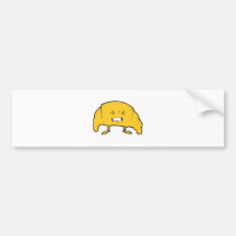 funny croissant cartoon character bumper sticker