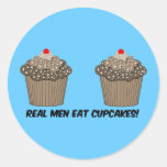 funny cupcakes round sticker