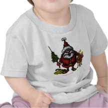 Funny cute Santa with Rudolph Christmas t-shirt