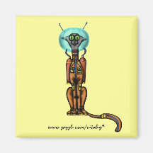 Funny cute space cat magnet design