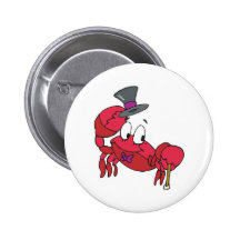 funny dancing crab button