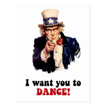 Funny dancing postcard