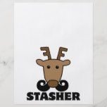 funny dasher stasher moustache reindeer personalized flyer