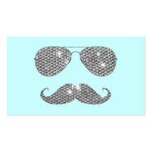 Funny Diamond Moustache With Glasses Business Card Template
