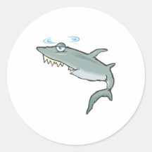funny dizzy shark sticker