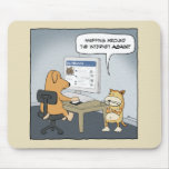 Funny dog and cat mousepad: Sniffing Around