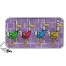 funny ducks in sweaters all in a row iPhone speakers
