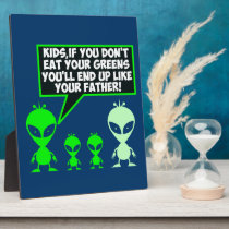 Funny 'eat your greens' plaques
