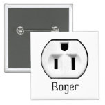Funny Electrical Outlet Name Badge | Name Tags buttons