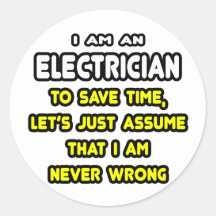 Electrician Jokes Stickers & Sticker Designs