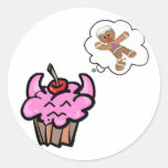Funny Evil Cookie Killer Cupcake Stickers