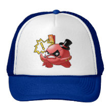 Funny Evil Octopus with Moustache and Top Hat