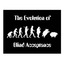 Funny Evolution of Man Parody Post Card