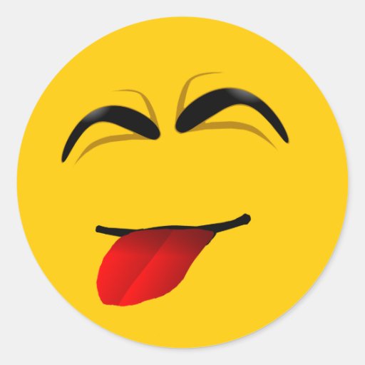 FUNNY FACE SMILEY ROUND STICKERS