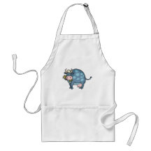 funny fat blue cow aprons