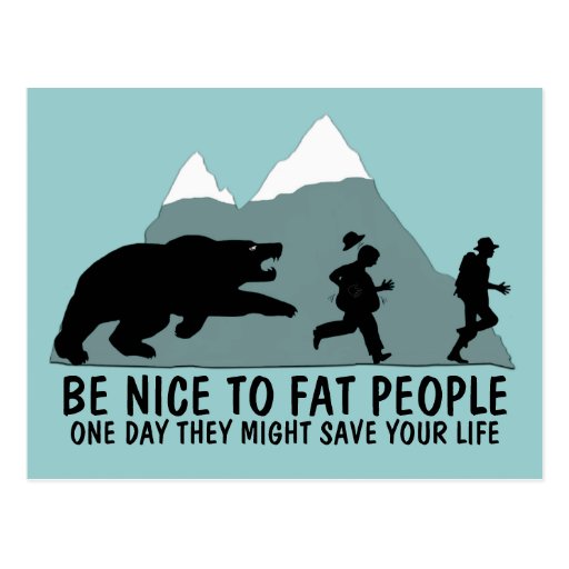 Funny fat joke postcards