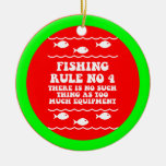 Funny fishing christmas ornament