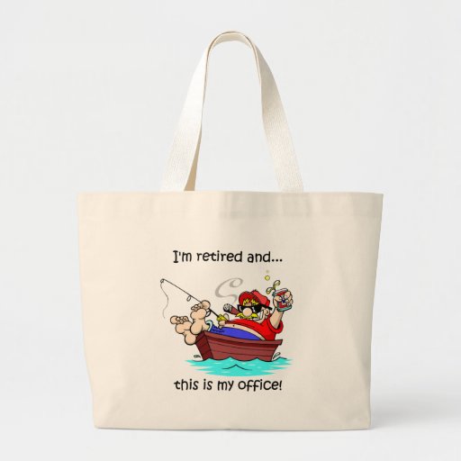 Funny fishing retirement tote bag