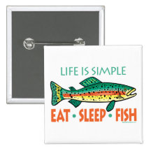Funny Fishing Saying Pinback Buttons