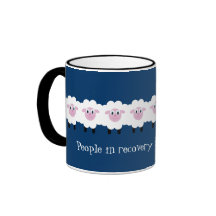 Funny "Flock together" sheep recovery mug