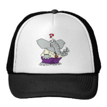 funny forgetful elephant cartoon hat