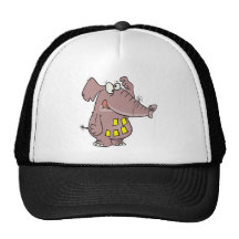 funny forgetful elephant with sticky notes mesh hat