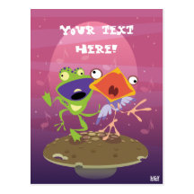 Funny Frog and Bird Post Card