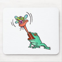 funny frog catches a fly mousepads