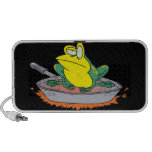 funny frog in a frying pan cartoon PC speakers