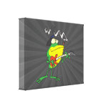 funny frog playing bass guitar froggy cartoon gallery wrap canvas