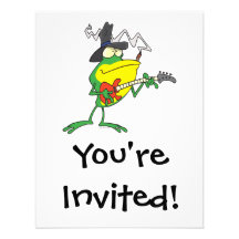 funny frog playing bass guitar froggy cartoon announcements