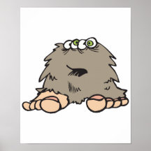 funny furry bigfoot monster print