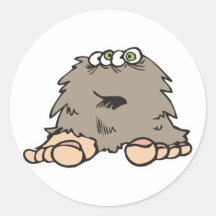 funny furry bigfoot monster sticker