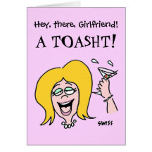 Funny Gal to Gal Cartoon Happy Birthday Greeting Card