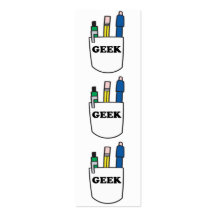 Funny GEEK Pocket Protector Bookmark Business Card Template