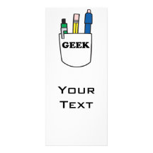 funny GEEK pocket protector graphic Custom Rack Card