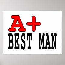 Funny Gifts for Best Men : A+ Best Man Poster