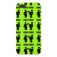 Funny Girls Rule Neon Lime Green Girl Power iPhone 5 Case
