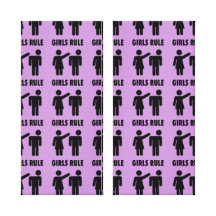 Funny Girls Rule Purple Girl Power Feminist Gifts Gallery Wrap Canvas